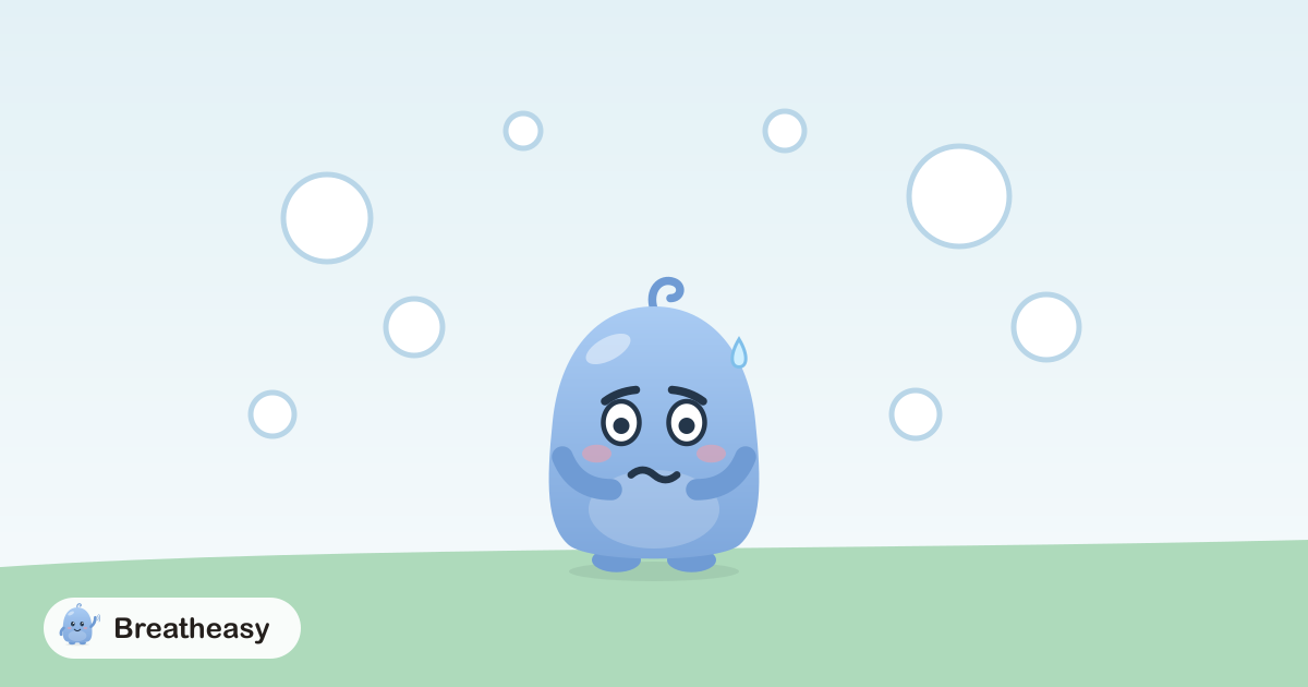 Luma looking a little puffed up and surprised, with small bubbles floating around.