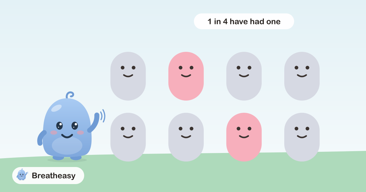 Luma standing in front of a crowd of friendly rounded shapes, with one in four of them highlighted, all smiling.