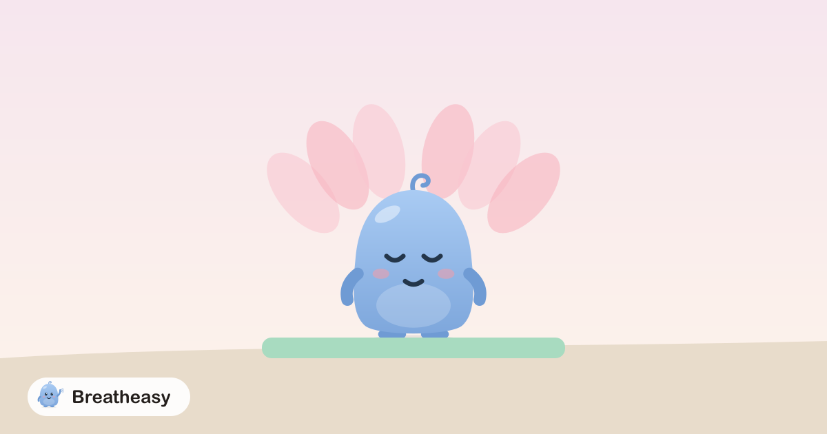 Luma sitting cross-legged on a yoga mat with eyes closed, surrounded by soft lotus petals.